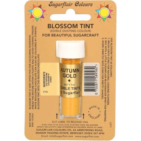 Jedlá prášková farba Autumn Gold, 7 ml - Sugarflair - Sugarflair