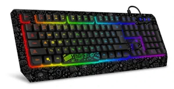 CONNECT IT DOODLE RGB herná klávesnica čierna