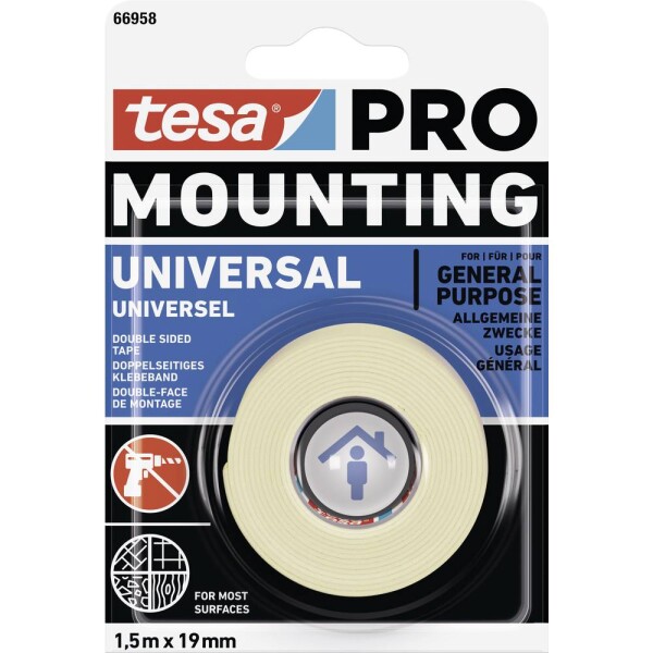 Tesa Mounting PRO Universal 66958-00000-00 montážna páska biela (d x š) 1.5 m x 9 mm 1 ks; 66958-00000-00