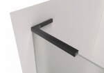 CERANO - Sprchová zástena Walk-in Onyx L-ľavá vzpera - 8 mm + polička/držiak na uteráky - čierna matná, mliečne sklo - 80x200 CER-8050BD826