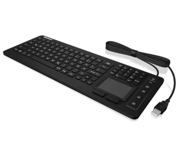 Keysonic KSK-6231 INEL čierna / Priemyselná klávesnica / Touchpad / IP68 / Podsvietenie / USB / US (28077)