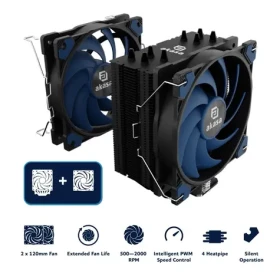 Akasa AK-CC4021KT01 Alucia Bundle / Chladič CPU / 2× 120 mm / 210 W TDP / pre Intel a AMD (AK-CC4021KT01)