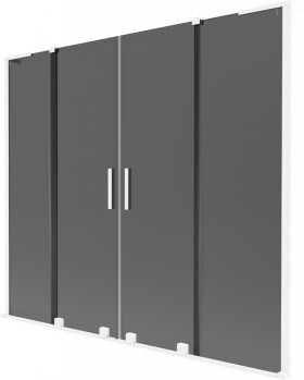 MEXEN/S - Velar L Duo dvojkrídlová posuvná vaňová zástena 170 x 150, grafit, biela 896-170-003-42-20