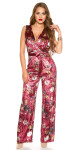 Sexy KouCla jumpsuit velvet look with floral print