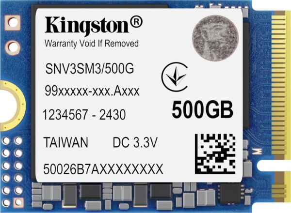 Kingston NV3 500GB M.2 2230 PCI-E x4 Gen4 NVMe (SNV3SM3/500G)