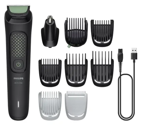 Philips MG3945/15 All-in-One Series 3000 čierna/zelená / Univerzálny zastrihávač / Nabíjací kábel / Puzdro (MG3945/15)