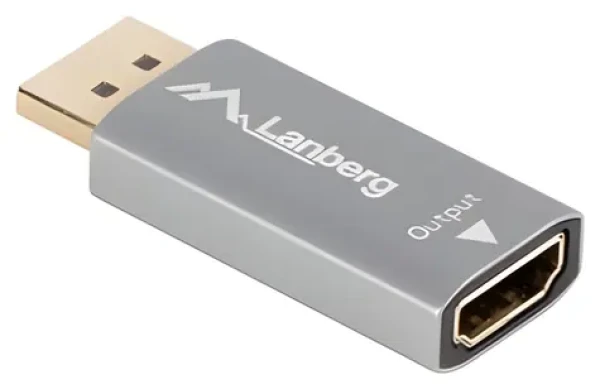 Lanberg strieborná / Redukcia / DisplayPort (M) na HDMI (F) / 8K (AD-DP-HD-03)