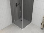 MEXEN/S - Roma sprchovací kút 90x90, grafit, chróm + biela vanička so sifónom 854-090-090-01-40-4010