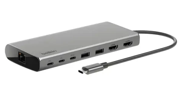 Belkin Connect USB-C hub Core šedá / USB-C hub / 8v1 / pre 2 monitory (INC015BTSGY-CZ)