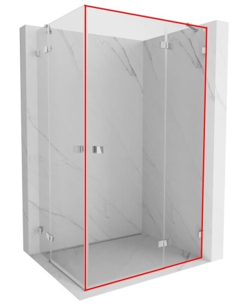 MEXEN - LUNAR (M+D) sklo 80x200 cm 8 mm, transparentné, pravé 834-080-000-00-00-P