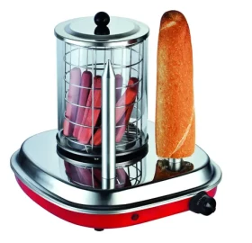 Guzzanti GZ 460 strieborná-červená / Hotdogovač / 420 W / termostat / 30 - 100 ° C / 2 kovové tŕne na pečivo (GZ 460)
