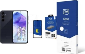 Samsung Galaxy A55 5G 8/128GB Black - Awesome Navy (SM-A556BZK) + FlexibleGlass + Etui Clear Case