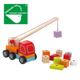 CUBIKA 13982 Autožeriav s magnetom - drevená skladačka