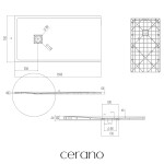 CERANO - Sprchová vanička obdĺžniková Pablo - SMC/minerálny kompozit - štruktúrovaná čierna matná - 130x70x3 CER-481111