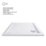 Mereo Štvorcová sprchová vanička, 90x90x4 cm, SMC, biela, vrátanie sifóna CV31NS