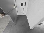 MEXEN/S - Kioto+ Sprchová zástena s poličkou WALK-IN 70 x 200, dekor, grafit kartáčovaná 800-070-121-66-30