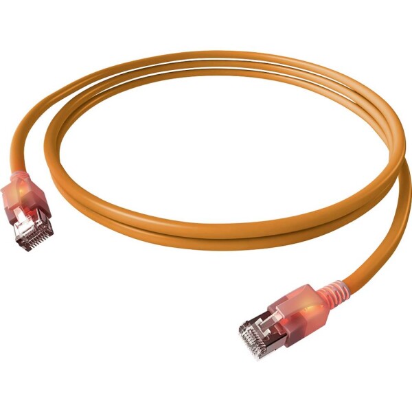 Easylan CS1OOADAD0005 RJ45 sieťové káble, prepojovacie káble CAT 6A S/FTP 0.50 m oranžová dvojžilový tienený, bez halogénov, samozhášavý 1 ks; CS1OOADAD0005