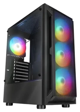 Rampage SHIVA čierna / PC skriňa / Presklená bočnica / 4X 120mm RGB ventilátor (SHIVA)