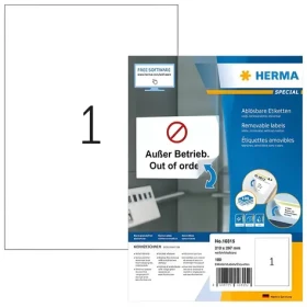 Herma Etikety A4 210x297 mm / biele, snímateľné / 100 listov / 100 ks (10315)