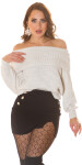 Sexy Koucla off-shoulder knitted sweater Einheitsgroesse