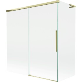 MEXEN/S - Rox L vaňová zástena 2-krídlová posuvná 150 + 70 x 150, transparent, zlatá 8C9L-150-070-50-00
