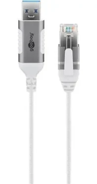 Goobay redukcia USB-A - RJ-45 biela / Redukcia / USB 3.2 Gen 1 / Cat.6 / 1 Gbit/s / 10 m (74383)