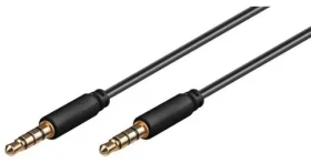 MicroConnect Slim audio kábel 4-pin Jack 3.5mm - Jack 3.5mm 2m čierna (IPOD016)
