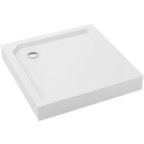 CERANO - Sprchová vanička samonosná štvorcová Arvo - SMC/minerálny kompozit - štruktúrovaná biela - 79,5x79,5x14 - s nožičkami CER-679510