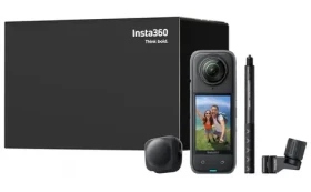 Insta360 X4 Ski bundle / Sada: kamera + Selfie tyč + 2x ochranné sklo objektívu + thermo kryt + Držiak na lyžiarske paličky (INST746)