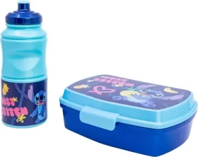 STOR Detská jedálenská súprava 2v1 Stitch / Jedálenská súprava / Fľaša 380 ml + desiatový box (75073)