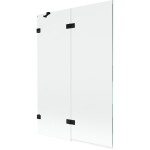 MEXEN/S - Lunar vaňová zástena 2-krídlová ľavá 120 x 150, transparent, čierna 897-120-100-70-00-L