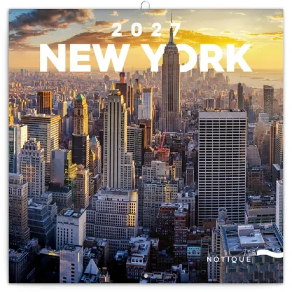 NOTIQUE Grid Kalendár New York 2027 / Nástenný kalendár / 30 x 30 cm