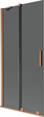 MEXEN/S - Velar dvojkrídlová posuvná vaňová zástena 95 x 150, grafit, meď kartáčovaná 896-095-000-41-65