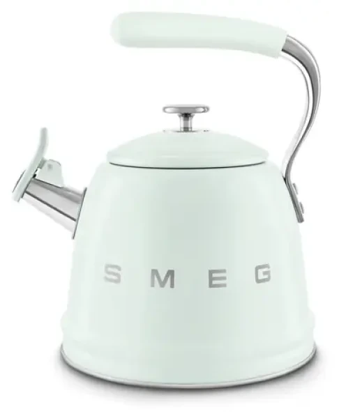 SMEG 50's Retro Style WKF01PG pastelovo zelená / Píšťalová kanvica / 2,3 l / nerez / vhodná pre indukciu (WKF01PG)