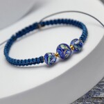 Lampglas Náramok s 24-karátovým zlatom v perlách Blue Horizon BSA50