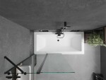 MEXEN/S - Cube obdĺžniková vaňa 180 x 80 cm s panelom + vaňová zástena 100, transparent, čierna 550518080X9410117000