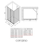 CERANO - Sprchovací kút Volpe L/P - 6 mm - chróm, transparentné sklo - 110x100x190 - zalamovacia CER-669640