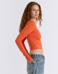 Organic Basics Everyday Scoop Neck Long Sleeve Tee Tangerine L
