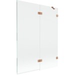 MEXEN/S - Lunar vaňová zástena 2-krídlová pravá 130 x 150, transparent, meď kartáčovaná 897-130-100-65-00-P