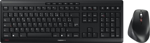 Cherry CHERRY JD-8550FR-2 klawiatura Dołączona myszka Dom/Biuro RF Wireless AZERTY Francuski Čierny