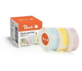 Peach PE101 / Etikety / 12x40 mm / 3x180 ks / modrá, žltá, ružová / termálny syntetický papier (PE103)