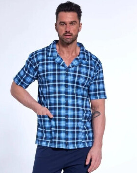 Cornette 318/53 cr/r 3XL-5XL pánske pyžamo bez zipsu tmavě modrá 4XL