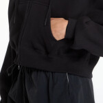 Mikina Nike Studio Fleece Medium Weight Women's Oversized Full-Zip Cropped Hoodie Total Black/ Sail XS