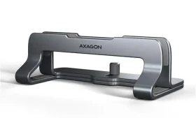 Axagon STND-VG, vertikálny hliníkový stojan pre notebooky 10"-17.3" nastaviteľný rozostup šedá (STND-VG)