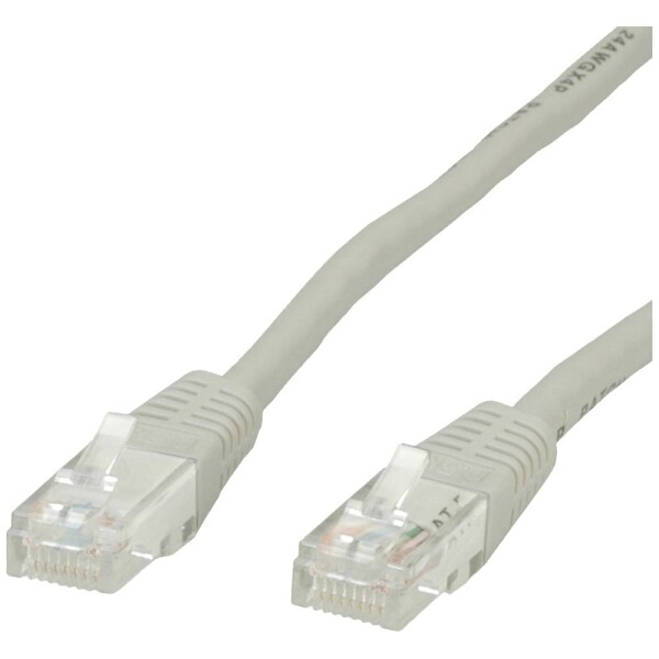Value 21.99.0910 RJ45 sieťové káble, prepojovacie káble CAT 6 U/UTP 10.00 m sivá netienený 1 ks; 21.99.0910