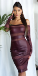 Sexy KouCla Wetlook dress JLo Lookwith mesh Einheitsgroesse