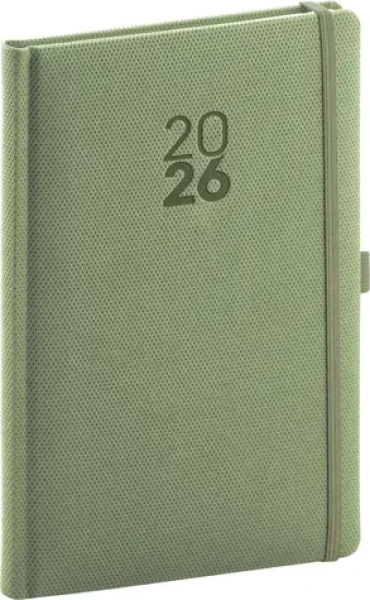 NOTIQUE Týždenný diár Diamante 2026, olivový, 15 x 21 cm (PGD-TA5DI-6710)