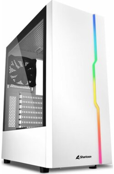 Sharkoon RGB SLIDER biela / RGB / ATX / 1x 120mm / bez zdroja / priehľadná bočnica (4044951032006)