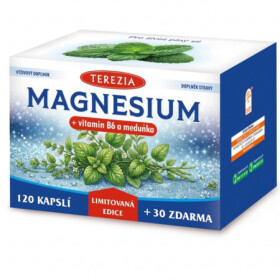 TEREZIA Magnézium + vitamín B6 a medovka 120 + 30 kapsúl