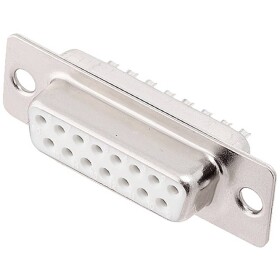 Encitech DM15-SS-W 2108-0200-12 D-SUB zásuvková lišta 180 ° Pólov: 15 spájkovaný 1 ks Tray; 2108-0200-12